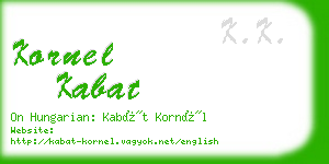 kornel kabat business card